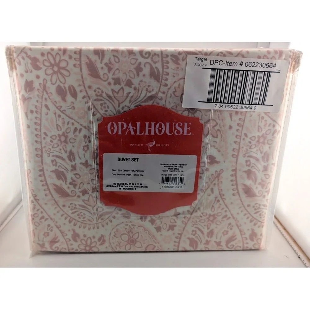 Opalhouse Duvet Set Pink 90x94 Duvet and Shams 3 pc set new #30664